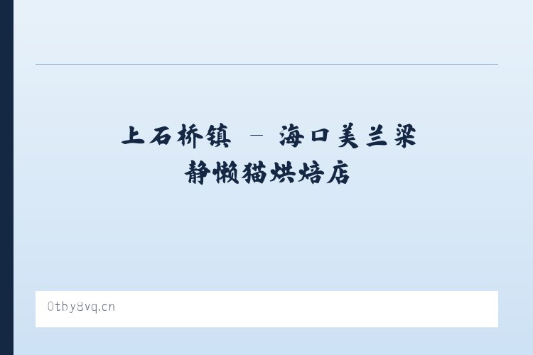 九畹溪镇 - 海口美兰梁静懒猫烘焙店 列表图